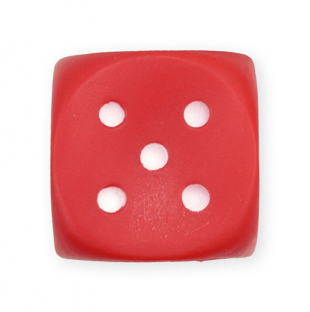 Roter quadratischer Hundespielzeug-Würfel von Pet Nova, ca. 6cm, mit Quietschfunktion für Hunde.