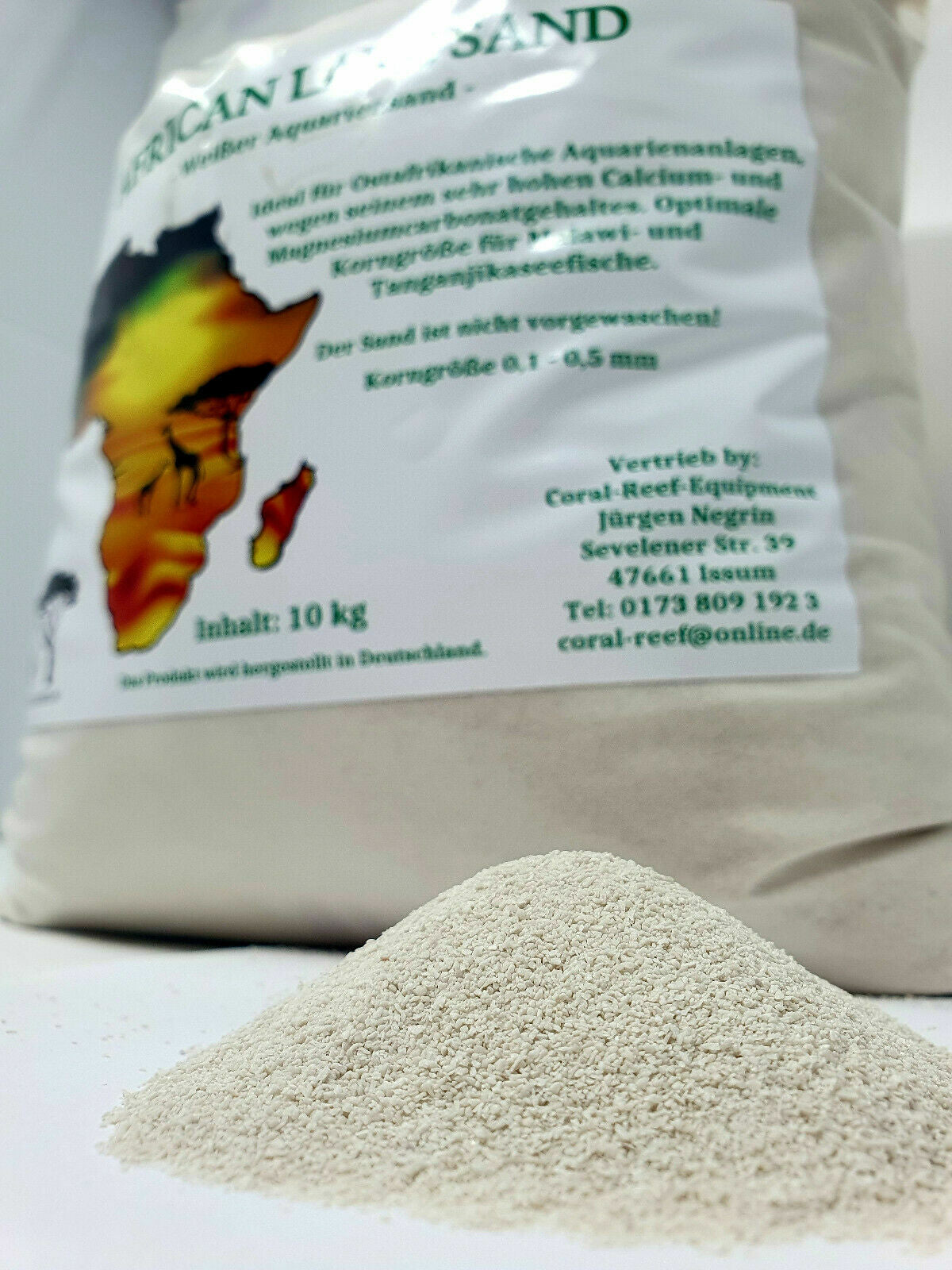 Weißer afrikanischer Seesand von Coral Reef, 0,1-0,5mm, für ostafrikanische Barsche, 5kg, feine Korallensand im Aquarium