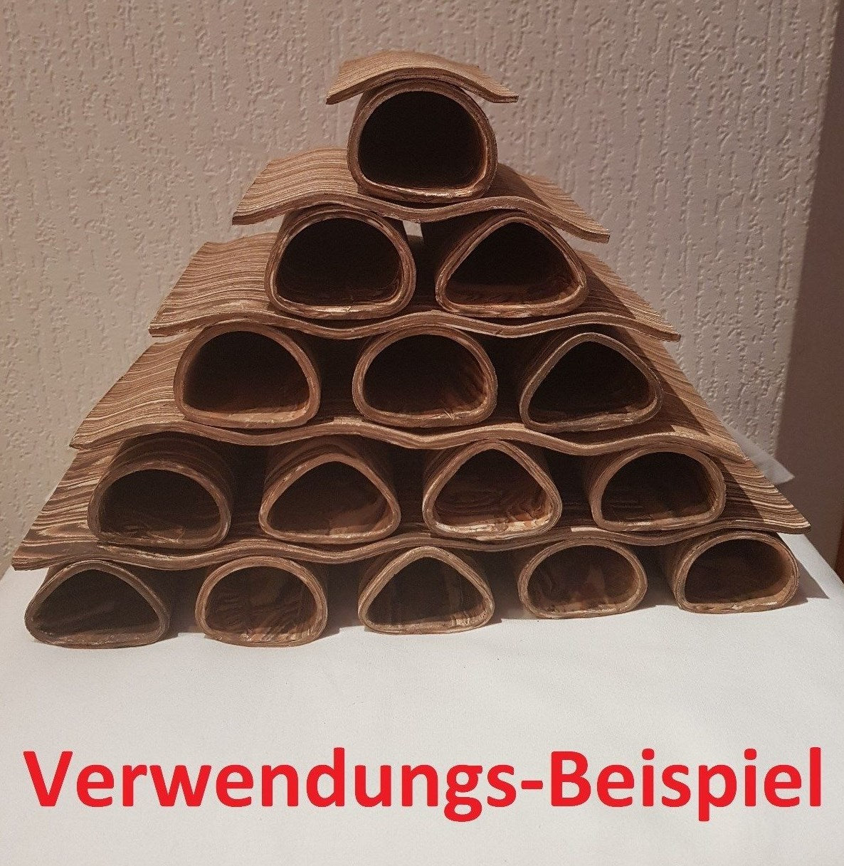 Zwei braune Wellen-Stapelhilfen für Welshöhle, 15 cm, aus Platten, dekorative Welse-Höhle für Aquarium-Dekoration