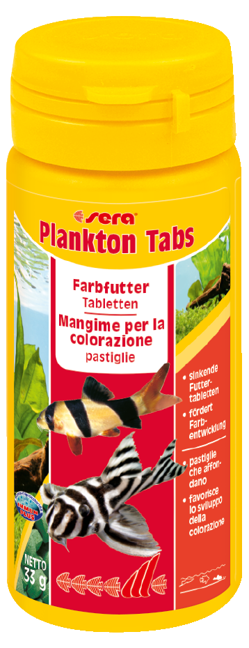 Sera Plankton Tabs 50ml: 130 Futtertabletten mit Plankton für Aquarienfische, farbiges Aquariumfutter, Mindesthaltbarkeitsdatum 12/21