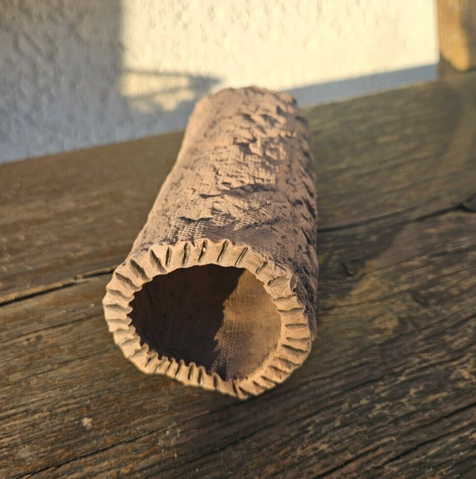 Keramik Natur Laichröhre in Baumoptik, 14cm, Versteck für Wels, Ablaichhöhle, natürliche Tonhöhle, Größe L