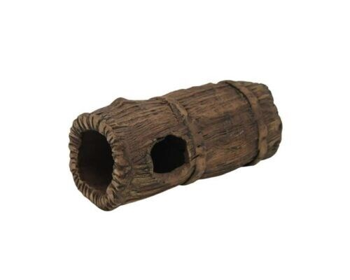 Tonröhre Laichröhre 15cm Fass in Baumoptik, keramische Laichhöhle für Aquarium, naturfarben, Ablaichhöhle von Ceramic Nature