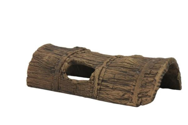 Keramik-Natur Unterschlupf in Fass-Optik, 13cm, für Panzerwelse, Aquarium, kleine Tonhöhle im Baum-Design