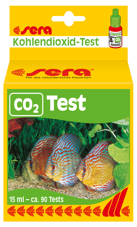 sera CO2 Test Kohlendioxid-Test 15ml für Aquarien, zeigt den CO2-Gehalt im Wasser, mit 90 Tests, Mindesthaltbarkeitsdatum 08/24