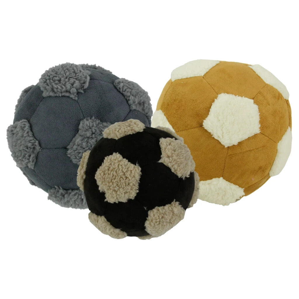 AFP Hunde Plüsch Fußball Spielzeug aus Lammwolle, 15cm Stoffball, kuscheliges Hundespielzeug für Hunde.