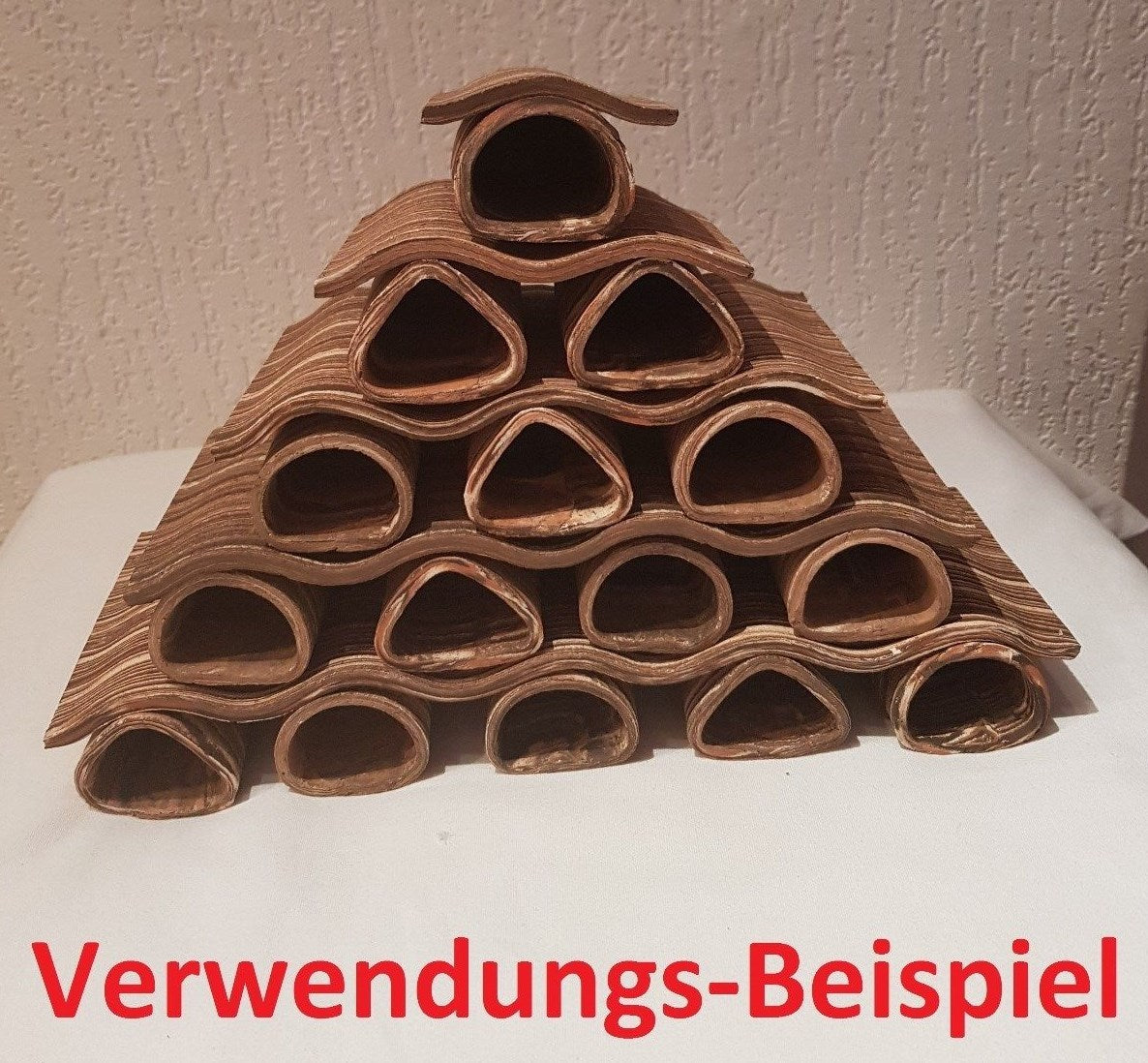 Braune 10cm Welshöhle Stapelhilfe mit Wellenmuster für Welse, ideal für Aquarien-Deko und Höhlenaufbau