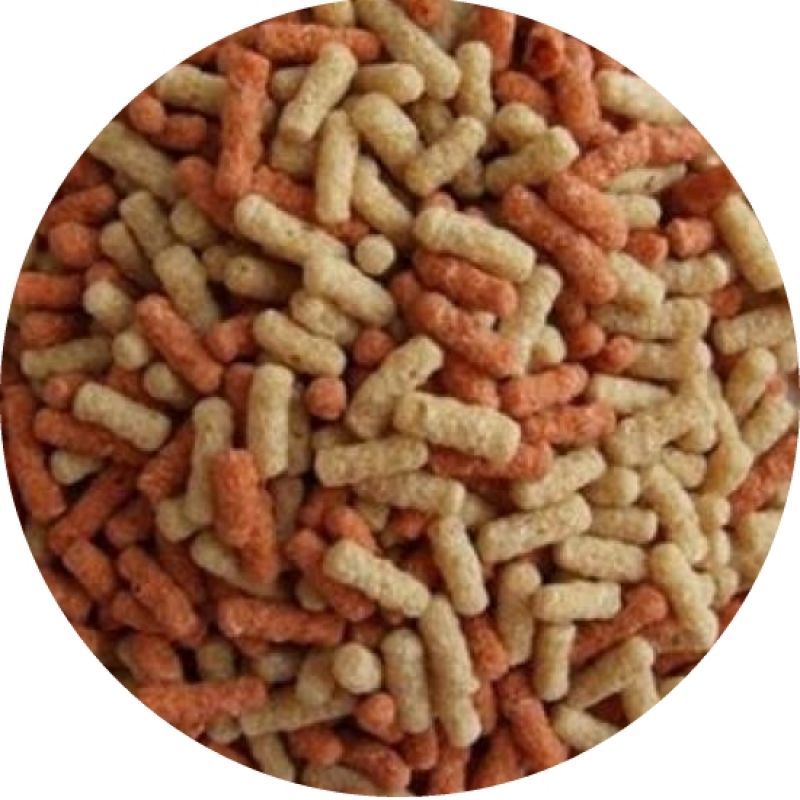 Bunte Teichfuttersticks in Rot Hell Mix für Gartenteiche, 20kg, naturbelassene Fischfuttersticks ohne Markenlogo