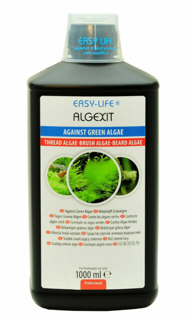 EasyLife AlgExit 1000ml Algenvernichter für Aquarium, Flasche mit Dosierpumpe und klarer Flüssigkeit gegen Algenwachstum