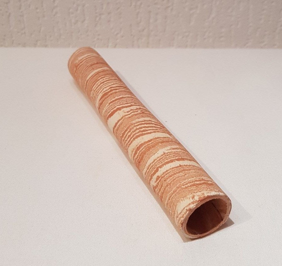 Rote und weiße Tonröhre, 19 cm, Hexenwels Laichhöhle für Aquarium, natürliche Versteckmöglichkeit für Fische