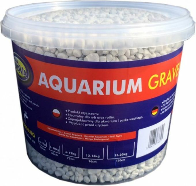 Weißer Aquarienkies von Aqua Nova, 5 kg, 4-8 mm farbiger Bodengrund, ideal für Aquariumgestaltung und Untergrund.