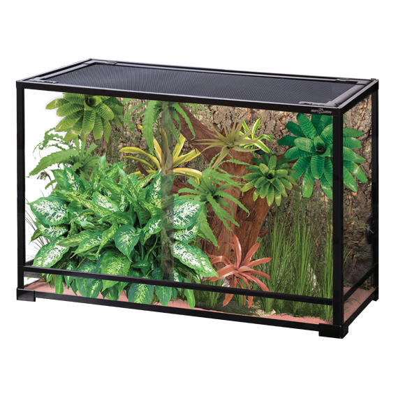 Repti Planet faltbares Glas-Terrarium 90x45x60cm mit Schiebetüren, transparentes Reptilien- und Amphibiengehege
