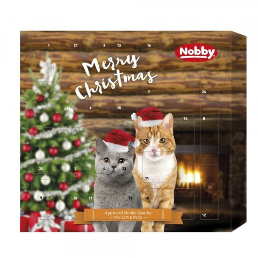 Nobby Katzen Adventskalender mit 24 Türchen, StarSnack Huhn, für Katzen, festliche Verpackung, inklusive Leckerlis