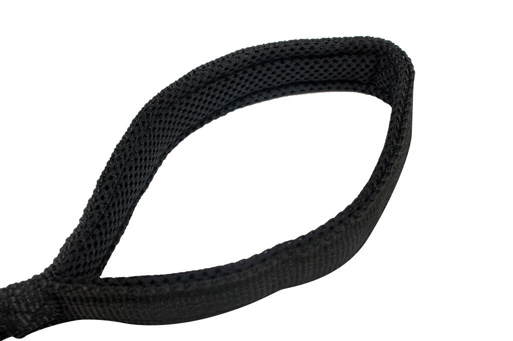 Schwarzes Hunde Bungee Seil mit Griff, 2,5 cm breit und 120-200 cm lang, von Pet Nova, Hundezubehör für Spaziergänge