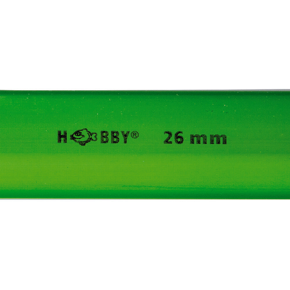 Drei Hobby Plastikrohre mit 26mm Durchmesser und 1m Länge, ideal für Bastler und Aquariumbedarf, auf einem weißen Hintergrund.