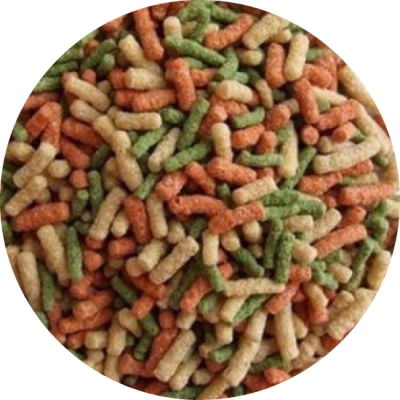 Futterstangen für Gartenteich, rot und grün, helles Mix, 20 kg, für Fische im Gartenteich, Markenlos