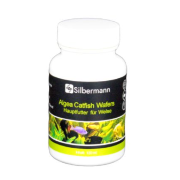 Silbermann Algenwels Wafers 120ml Fischfutter mit Chips und Tabs für Welse, natürliche Algenbasis, ideal für Aquarienfische