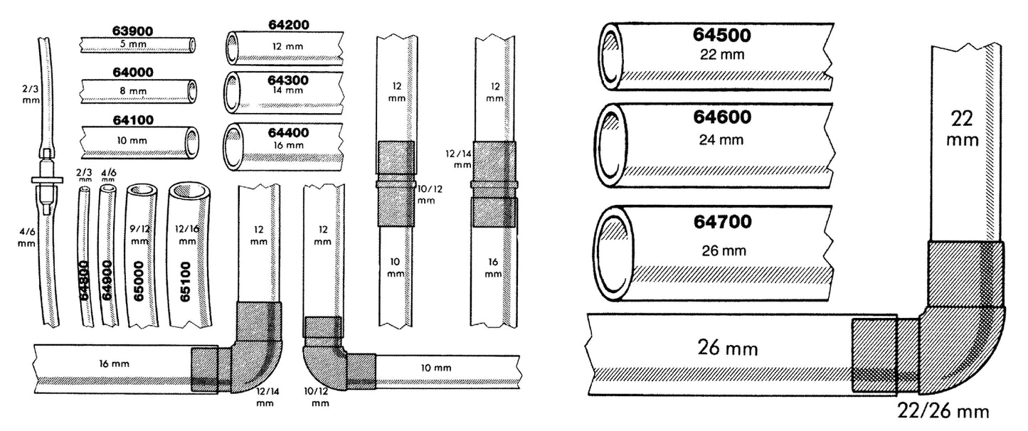 Drei Hobby Winkel 22/26mm für Plastikrohre, Kunststoffrohre, Bastlerbedarf und Zucht, aus robustem Kunststoff.