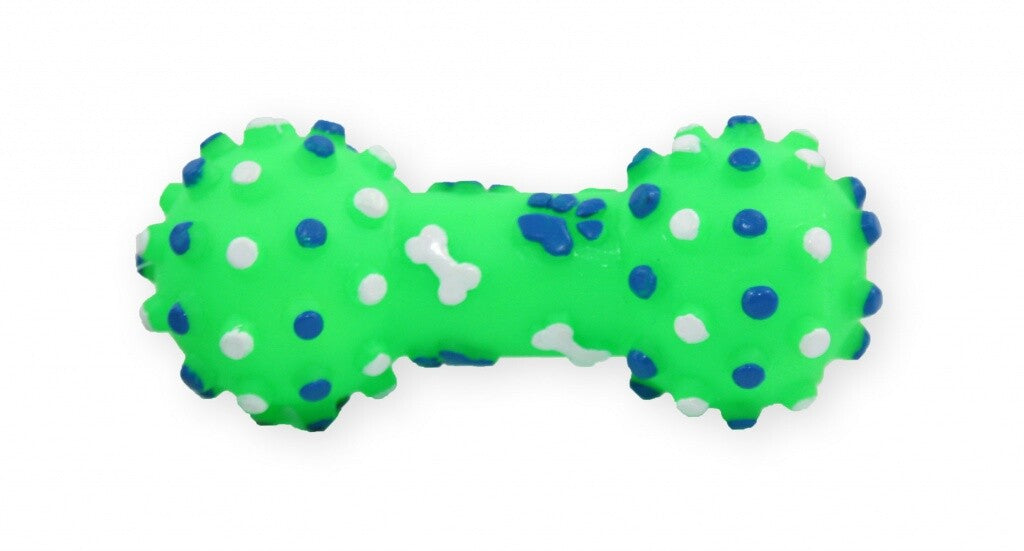 Grüner Hunde Dental Hantel Knochen von Pet Nova, ca. 10,5 cm, quietschendes Spielzeug für Hunde, kleiner Größe