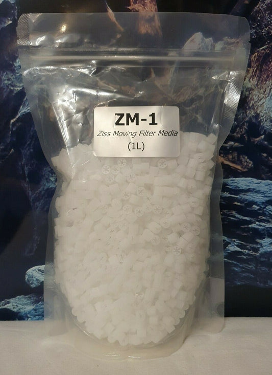 Ziss Filtermaterial 1 Liter ZM-1 für Ziss Bubble Bio-Moving Media Filter, feines Filtermedium in transparenter Verpackung