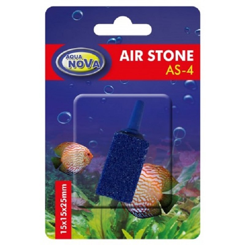 Aqua Nova Sprudelstein, blauer eckiger Ausströmerstein 15x25mm für Aquarien, detailreiche Ansicht