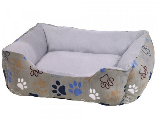 Hunde Komfortbett Lissi eckig Classic in Hellgrau, 50x40cm, mit weichem Polster für Hunde und Katzen, von Nobby.