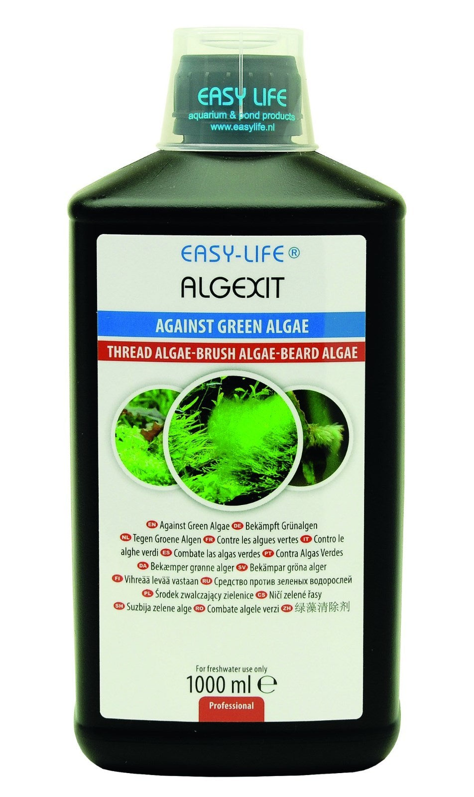EasyLife AlgExit 1000ml Algenvernichter in Flasche zur Bekämpfung von Algen im Aquarium, klare Flüssigkeit