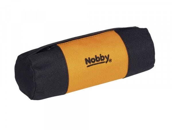 Hundespielzeug Nobby Hunde Snack Dummy in Orange, ca. 20x7cm, zum Training und Belohnung, mit Futterbeutel für Hunde.