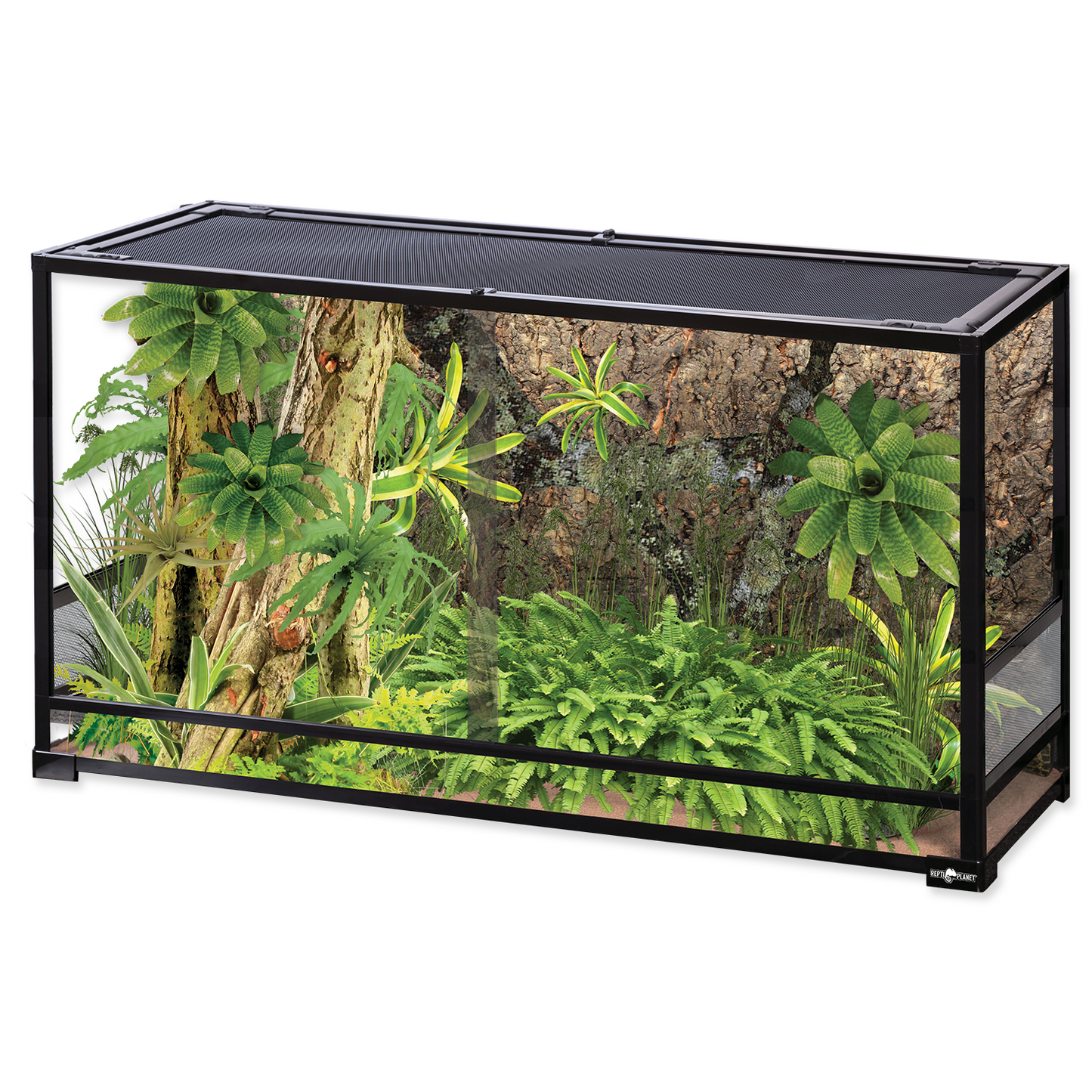 Repti Planet klappbares Glasterrarium 120x45x60cm mit Schiebetüren, transparentes Reptilien-Terrarium für Heimtiere