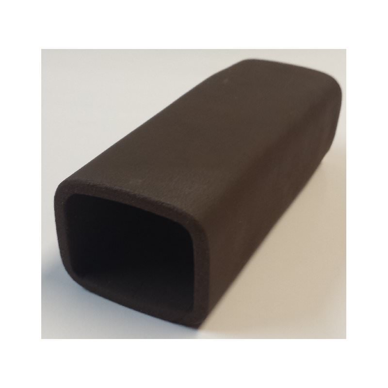 Drei schwarze und braune eckige Welsröhren mit 10 cm Länge, offene Seiten, Versteck und Höhle für Aquarien, ohne Marke.