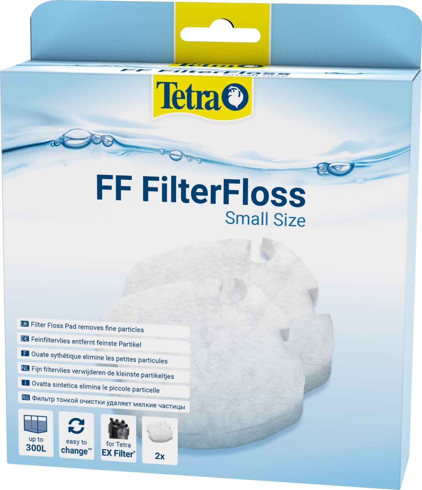 Tetra FF FilterFloss Small Feinfiltervlies für EX 400 Plus und 1000 Plus, feines Filtervlies in 2er-Pack, Aquariumfilterzubehör