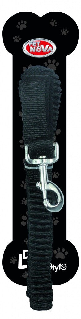 Schwarzes Hundebungee-Seil mit Griff, 2,5 cm breit, 120-200 cm lang, von Pet Nova, Hundezubehör für Spaziergänge