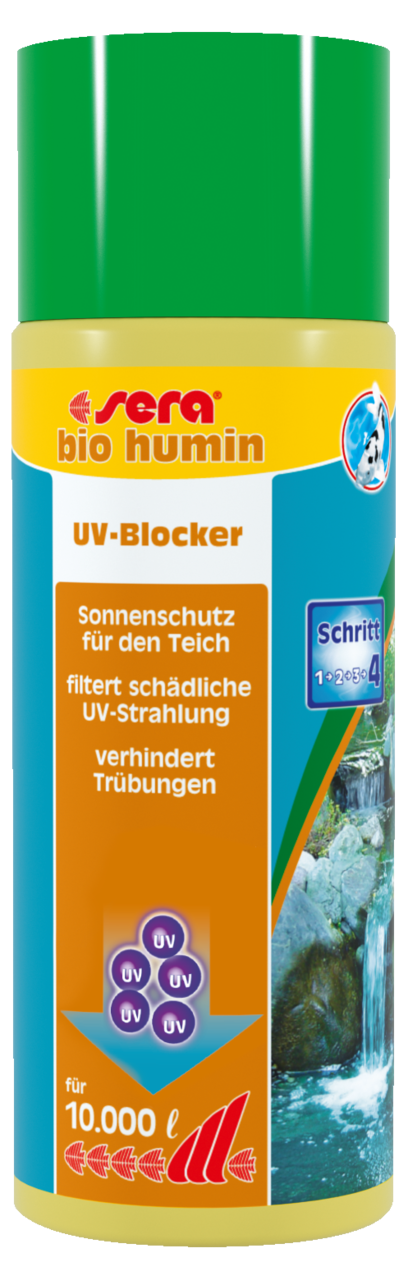 Sera Pond Bio Humin 500ml Flasche mit UV-Sonnenschutz für Gartenteiche, enthält Huminsäuren für gesundes Teichwasser
