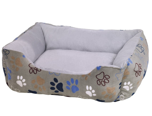 Hellgraues Hunde-Komfortbett Lissi eckig Classic von Nobby, weiches Hundebett mit gepolstertem Rand, 70x60 cm.