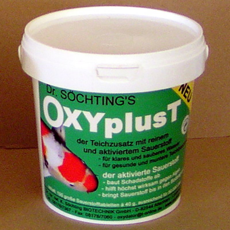 Söchting OXYplusT Sauerstofftabletten 1kg für Gartenteiche, oxygenreiche Tabletten zur Verbesserung der Wasserqualität