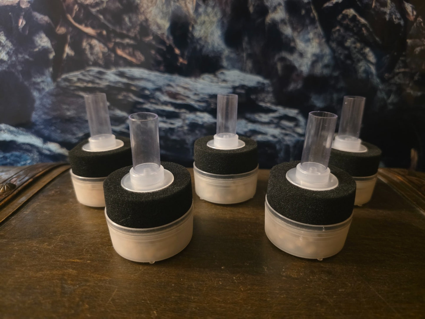 Fünf Mini Biofilter Luftfilter mit Schwammfiltermedien für Aquarien, innenliegender HMF-Filter für sauberes Wasser