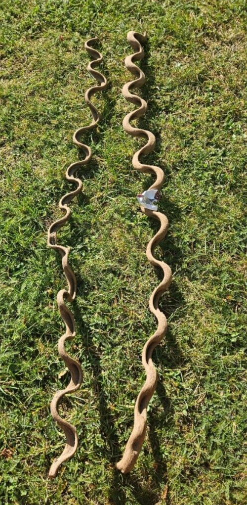 Zwei Jungle Lianen aus Holz und Wurzeln für Reptilien und Schlangen im Terrarium, Hobby Marke, 107cm und 108cm lang