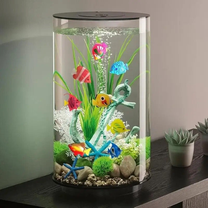 Bunte 15er Pack Plastikfische, 4,5 cm, als Dekoration für Aquarium, Nano Cube oder Wassersäule, farbenfrohe Wasser-Deko