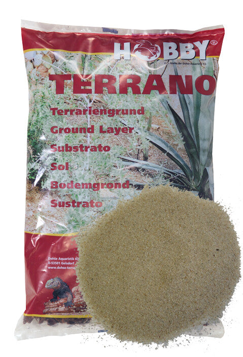 Hobby Terrano Desert Terrarien-Sand natur 1-3mm, 5kg, Bodengrund für Terrarien, naturbelassene Deko für Reptilien